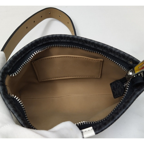 Michael Kors Black Logo Belt Bag Fits Phone With Stripe - NWT $98 - Picture 15 of 16